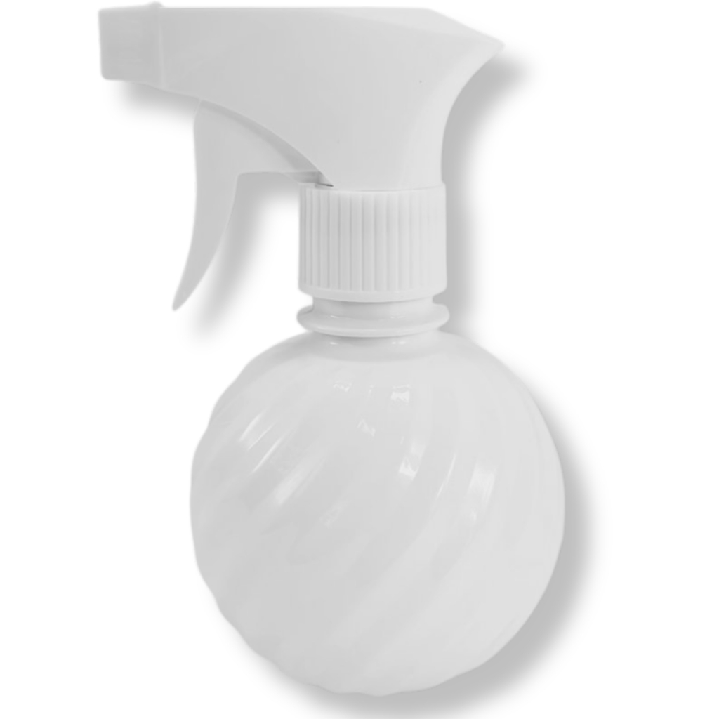 FRASCO 250mL COR BRANCO, BOLINHA ALTO RELEVO  COM GATILHO, LIMPEZA, CABELOS, ALCOOL, SHAMPOO- 1UN
