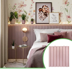 Kit 1m² Painel Ripado 30x30 NUDE ROSÊ - kit 11 peças - 11 Cores Anti impacto e Autocolante Direct Borrachas