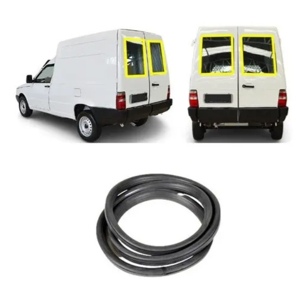 Borracha Vidro Vigia Traseiro Fiat Fiorino Bau 1991 Até 2013