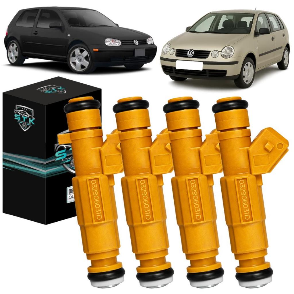 Kit 4 Bicos Injetores Polo Golf Polo Sedan 1.6 8v 2001 a 2007 0280156096