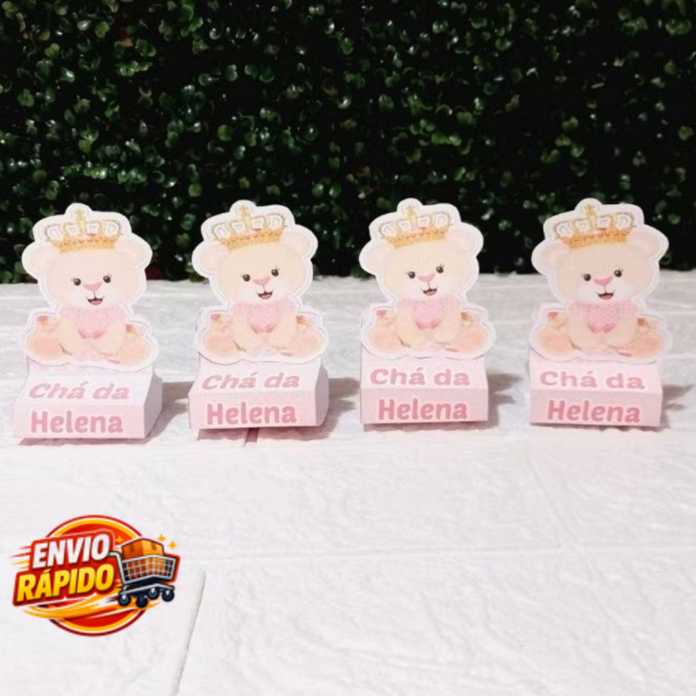 Porta Bis Duplo Ursinha Princesa Personalizado| Lembrancinha| Festa Infantil/aniversário/mesversário
