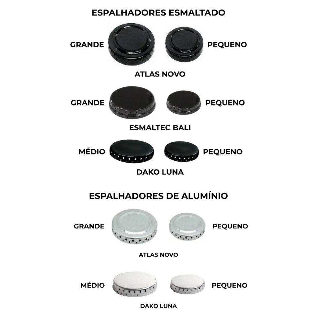 Kit Com 100 Espalhadores / Esmaltados 60 Peças Atlas Dako Esmaltec - Espalhadores em Alumínio 40 Peças Atlas Dako