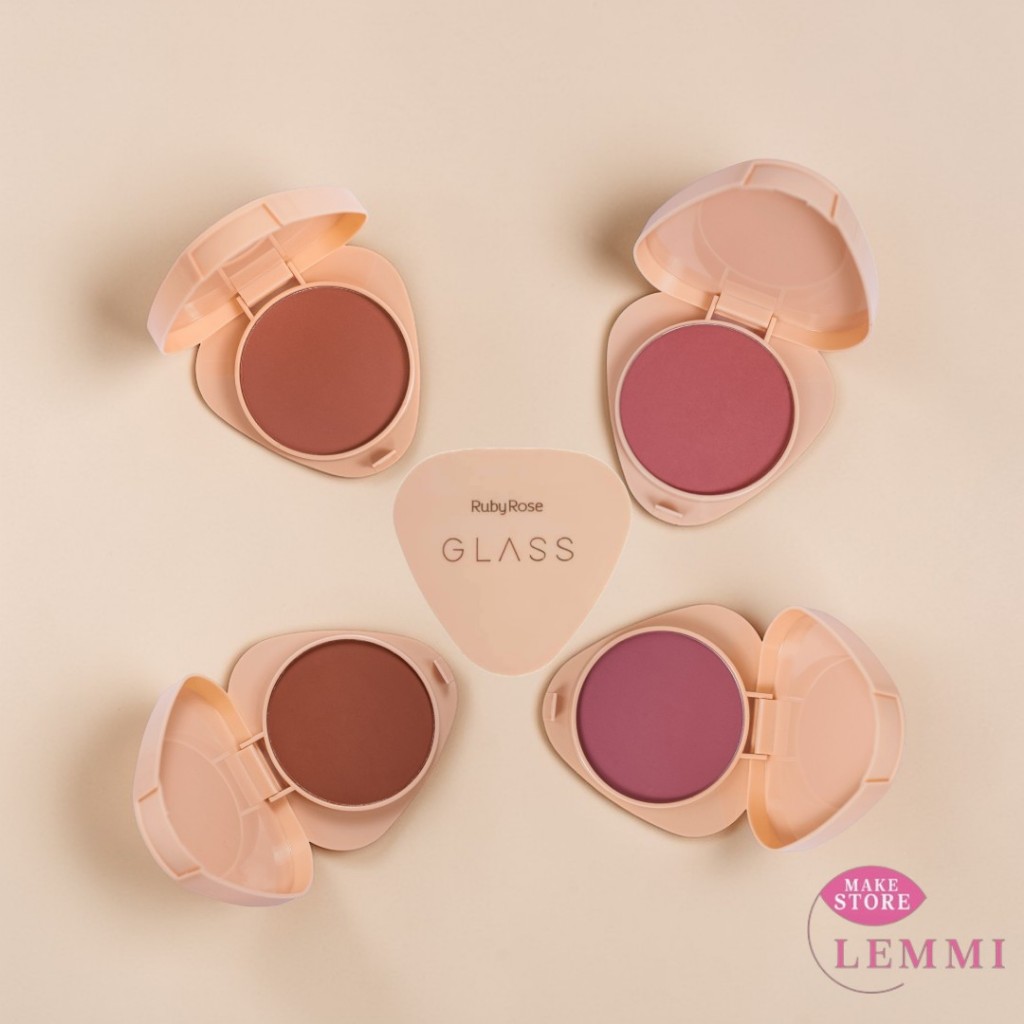 Blush Compacto Glass Ruby Rose Ultrafino Aveludado