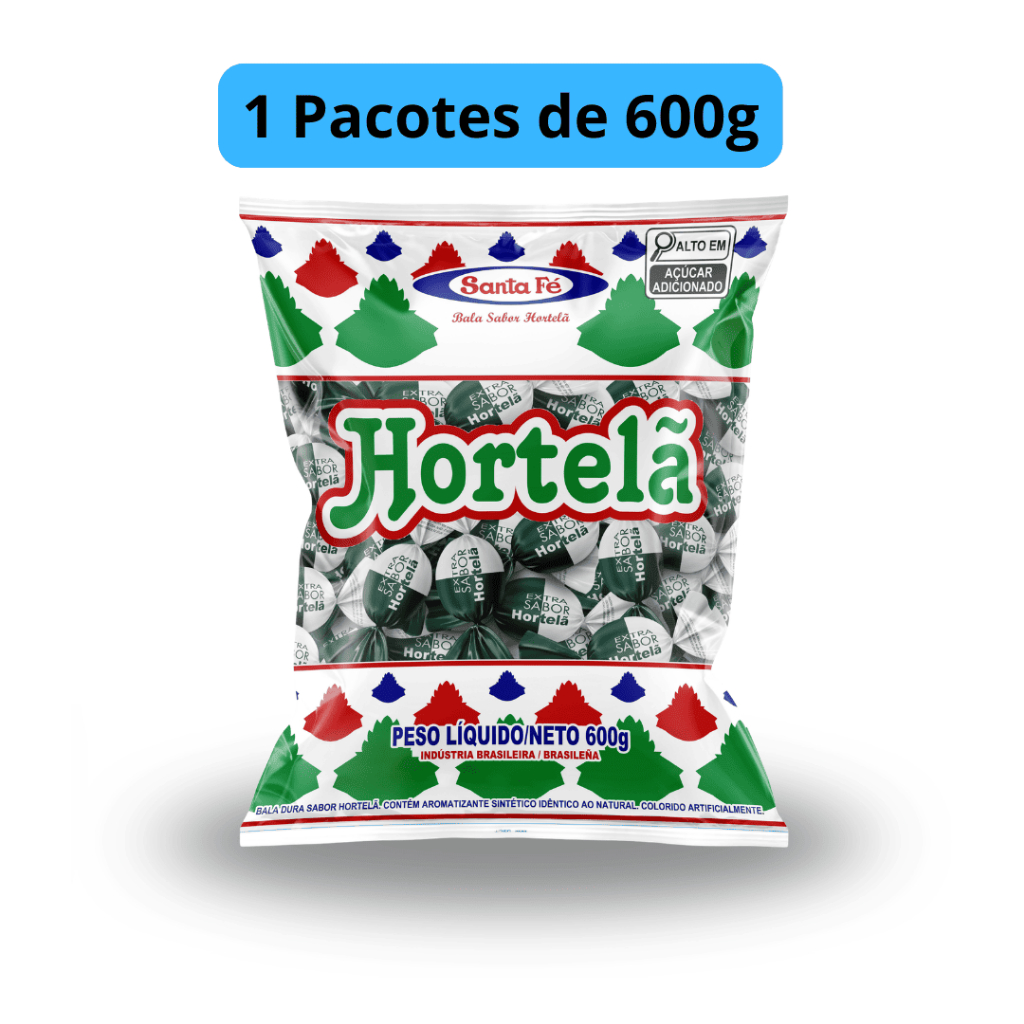 BALA - HORTELÃ - SANTA FÉ - PACOTE 600G - DURA ORIGINAL