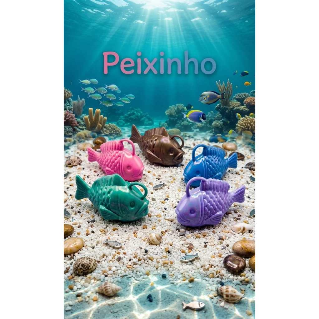 Peixe Plástico para Pescaria - Ideal para Festas Juninas, Cores Variadas