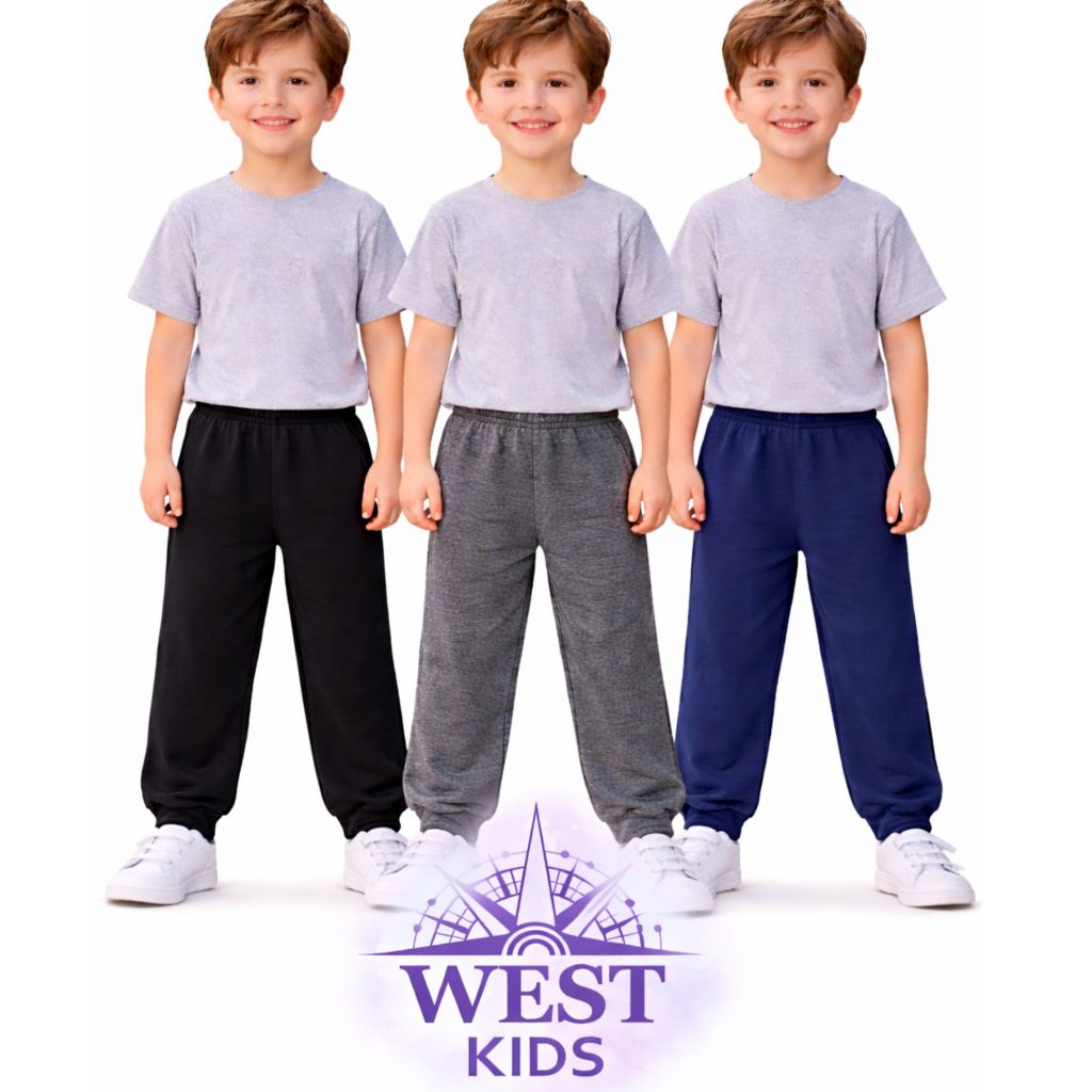 Kit 3 Calças Masculinas Infantil/Juvenil – Moletom Confortável Tamanho 1 ao 16