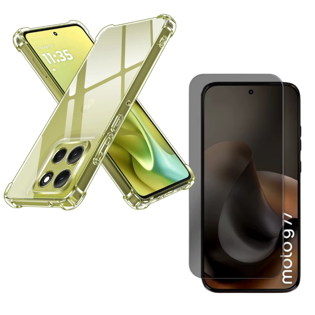 Capa Capinha Premium Anti Impacto + Película 9D 3d Priva Para Moto G17, G67, G77