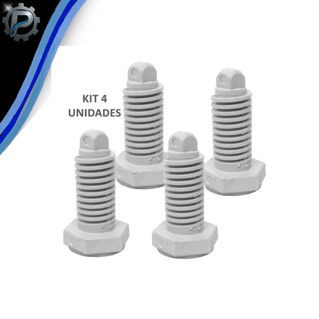 Kit 4 Pé Niveladores Lavadora Electrolux Top 8 Burdog Original em Oferta na Shopee