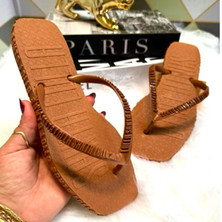 Chinelo Feminino Bico Quadrado Cor Terracota em Oferta na Shopee