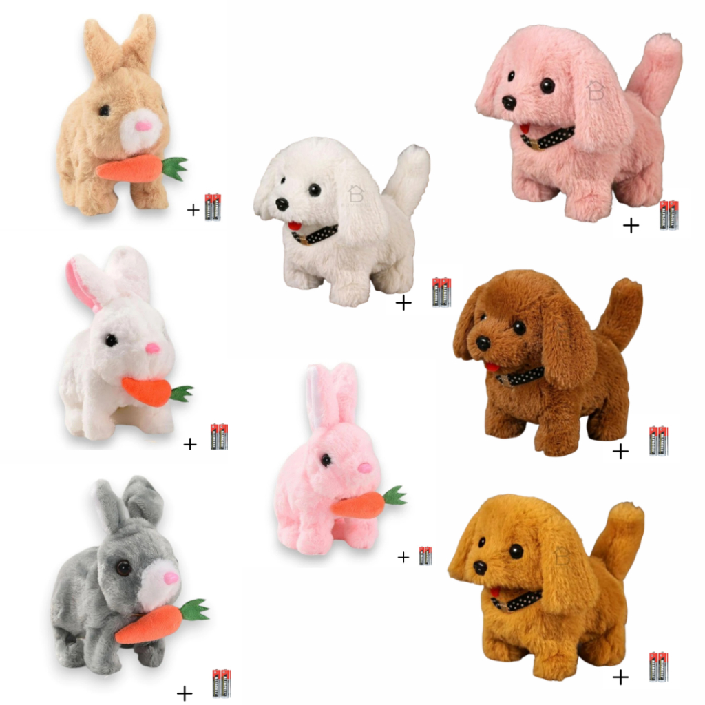 Brinquedo De Pelúcia Coelho/Cachorrinho Coelhinho Elétrico Com Luz Infantil Caminhar e Pular Páscoa em Oferta na Shopee