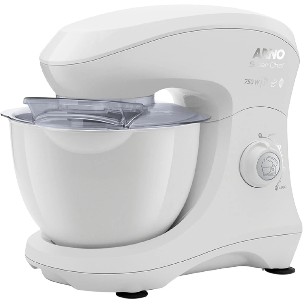 Batedeira Planetária Arno Super Chef KM00 750W Branca 127V 8 Velocidades Tigela Grande