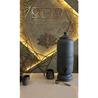 FILTRO DE BARRO PREMIUM SOFISTICADO MODERNO COMPLETO COM 8 LITROS  (4 EM CADA PARTE) TAMPA EM BARRO em Oferta na Shopee