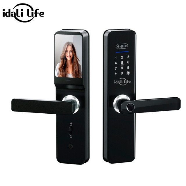 Fechadura Digital Inteligente com Câmera Biométrica Impressão Cartão Senha Desbloqueio IDALI LIFE