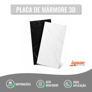 Kit Placas Adesivas 3D Marmore 60x30 cm Lavável Parede Cozinha Sala