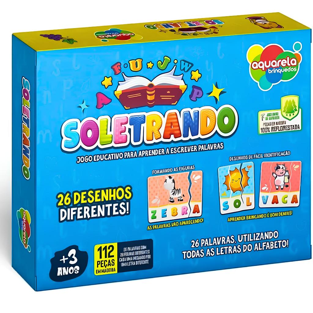 Jogo Educativo - Soletrando - 116 Peças em Madeira