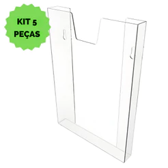 Kit 5 Display Porta Folha Prontuário Parede A4 Acrílico