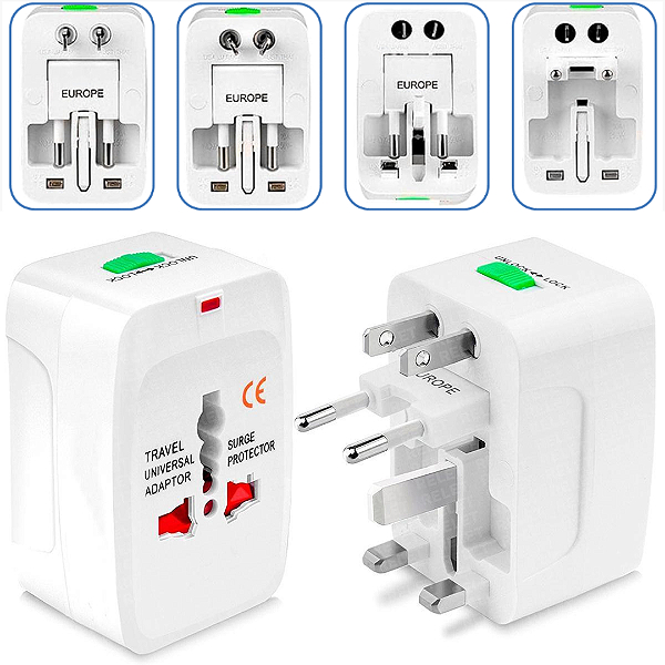 🔌 Adaptador Universal LWJ-2203 Bivolt Internacional 150+ Países Compacto