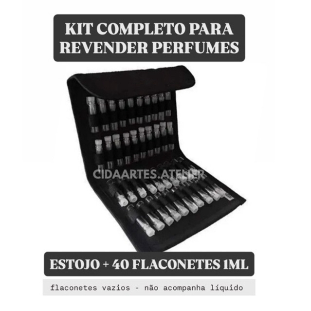 Estojo Demonstrador para amostra + 40 flaconete 1ml kit revendedor