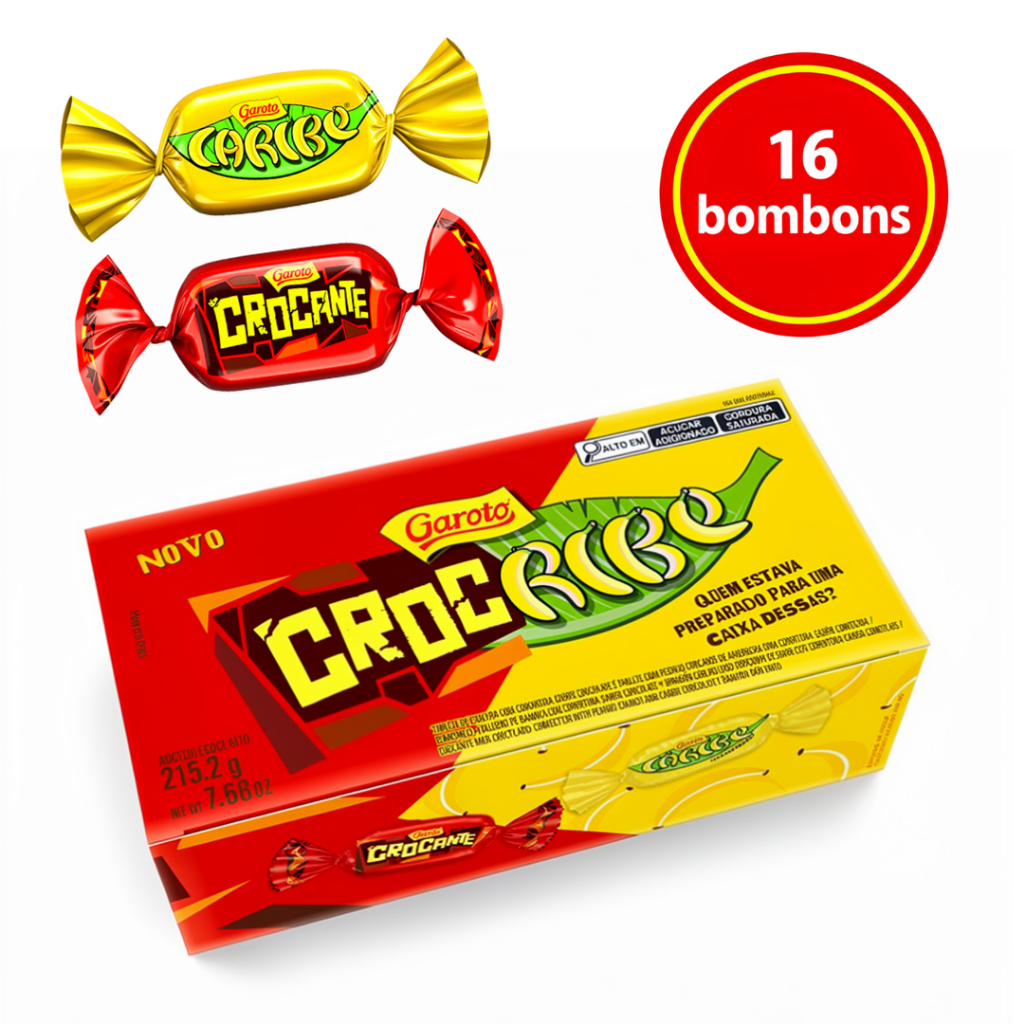 Caixa de Bombom Crocribe Garoto 215g - CX C/16 Unid em Oferta na Shopee