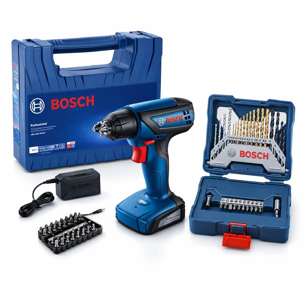 Kit Bosch Parafusadeira Furadeira 12v Gsr1000 Bivolt + Acessórios X-line