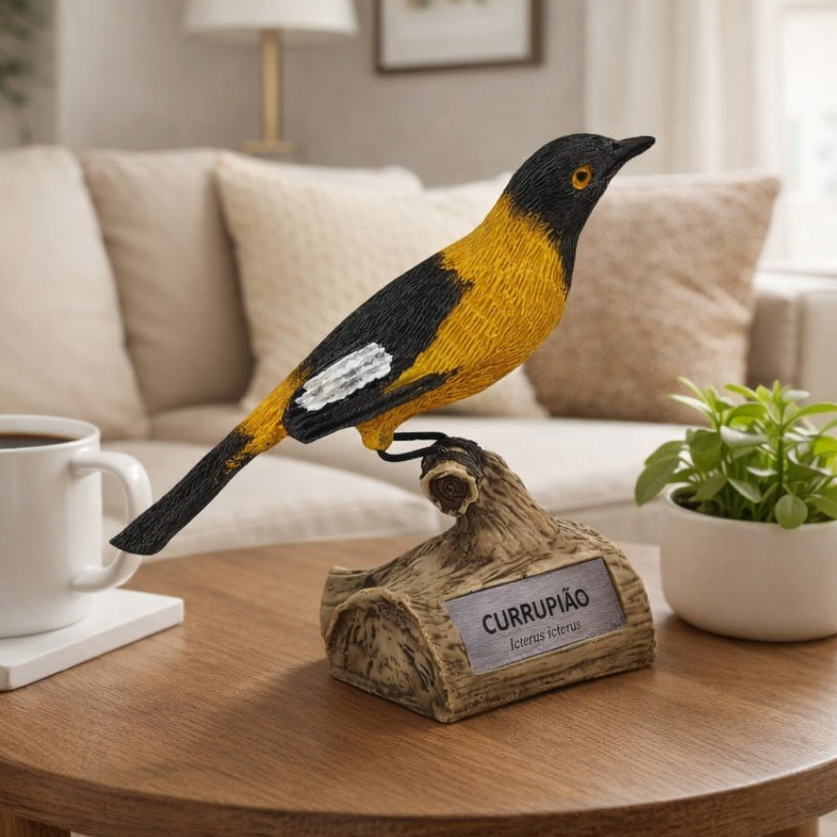 Estatueta Passarinho Trofeu Decorativo Varios Modelos Estatua Resina