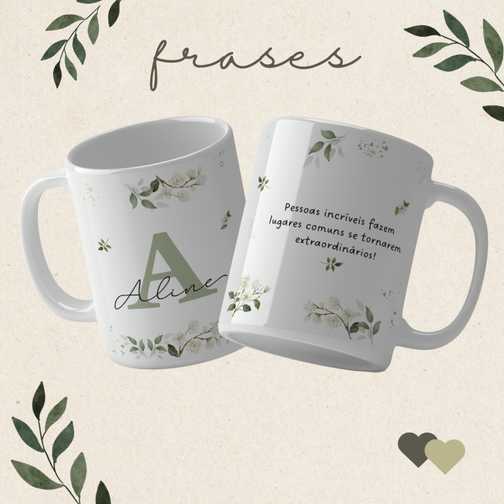 Caneca Personalizada de Porcelana com Nome e Frase