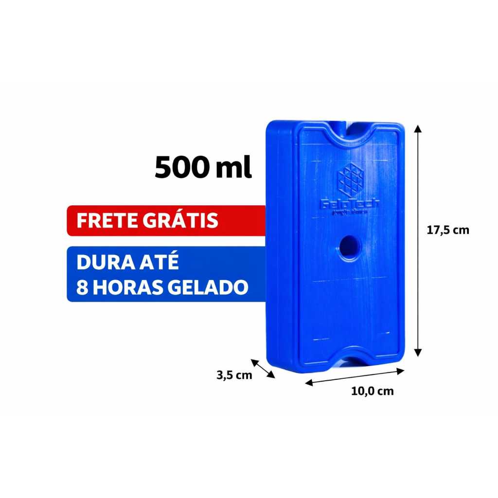 Gelo 500 ml Artificial Reutilizável Gelotech Ecônomico Atóxico Mantém Gelado Até 8h frete grátis bolsa térmica cooler