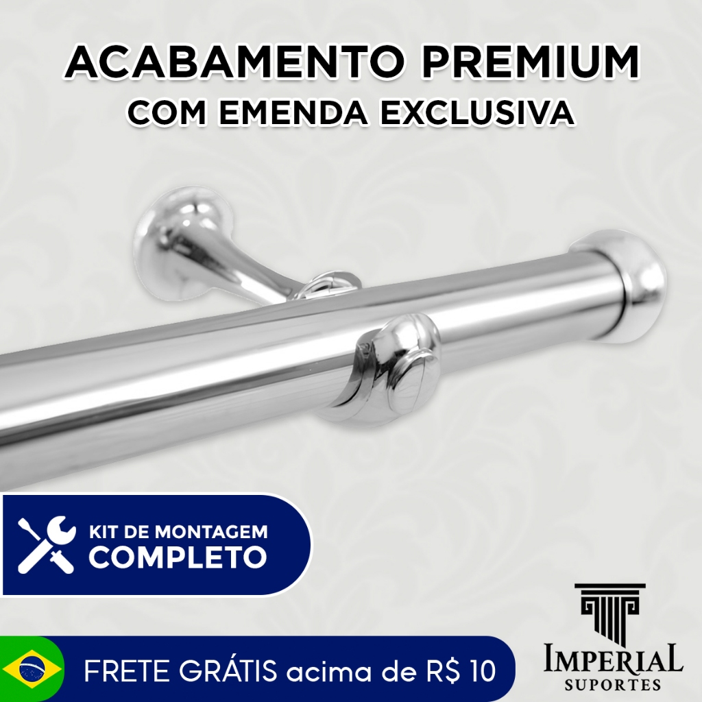 Varão P/ Cortinas 3,00 Metros 28mm (Grosso) - Várias Cores