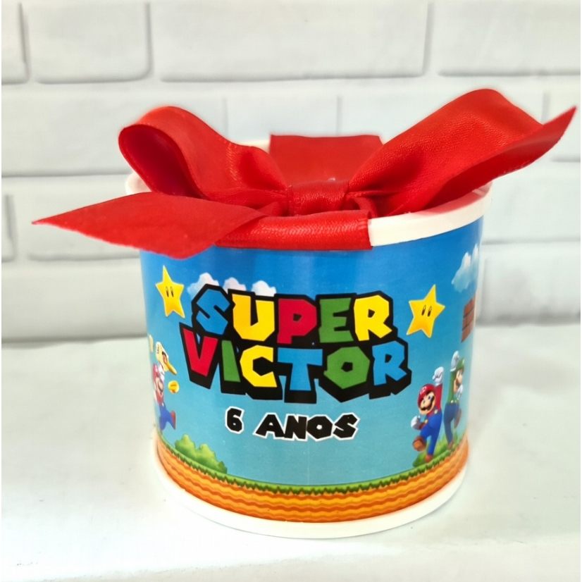 KIT TUBOLATA 5X6 PERSONALIZADA SUPER MARIO - LEMBRANCINHA INFANTIL - LEMBRANCINHA ANIVERSÁRIO
