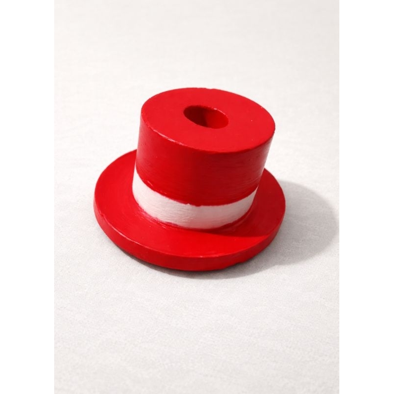 Chapéu Ofertório Malandro, Zé Pelintra, Exu - Panamá Vermelho com Branco