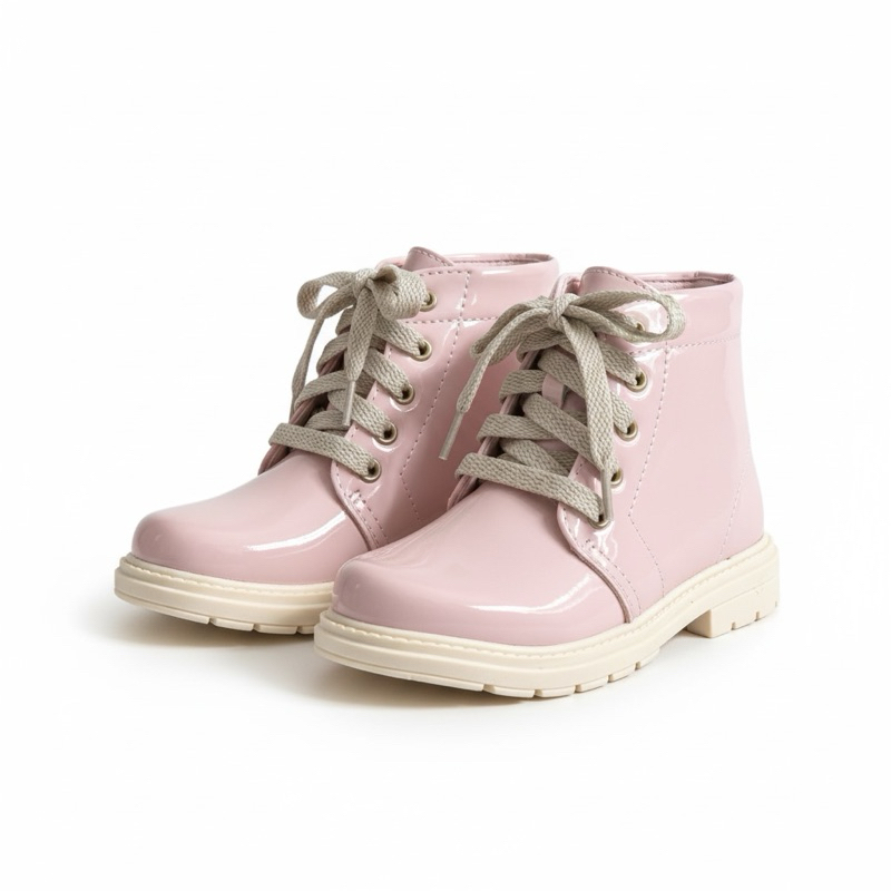 Bota Infantil Menina Coturno Rosa Botinha Feminina Confortável Para Todas as Ocasiões