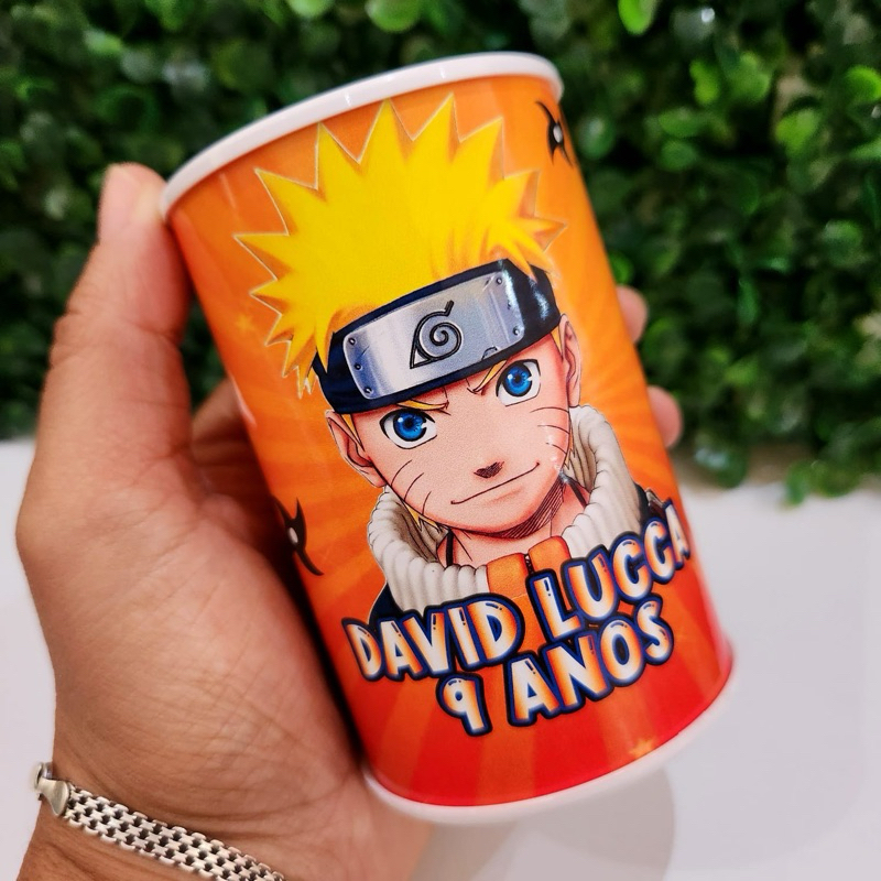 Kit Cofrinho + Rótulo - Naruto Personalizado Lembrancinha Festa Infantil