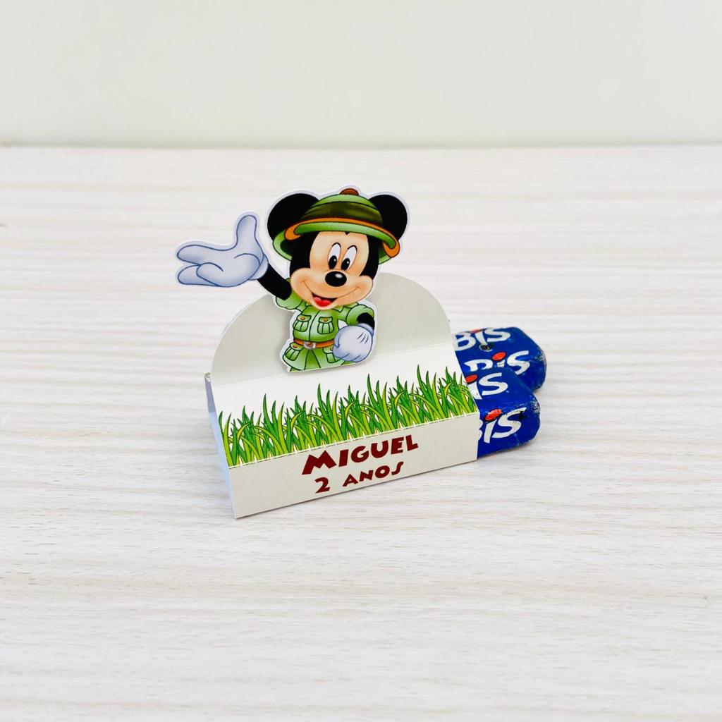 PORTA BIS DUPLO PERSONALIZADO MICKEY SAFARI / LEMBRANCINHA FESTA MICKEY SAFARI / ANIVERSÁRIO MICKEY SAFARI