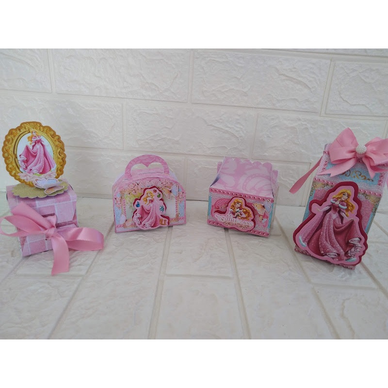 Kit Festa Infantil Bela Adormecida Aurora Lembrancinhas Personalizadas 10 Caixinhas Princesa