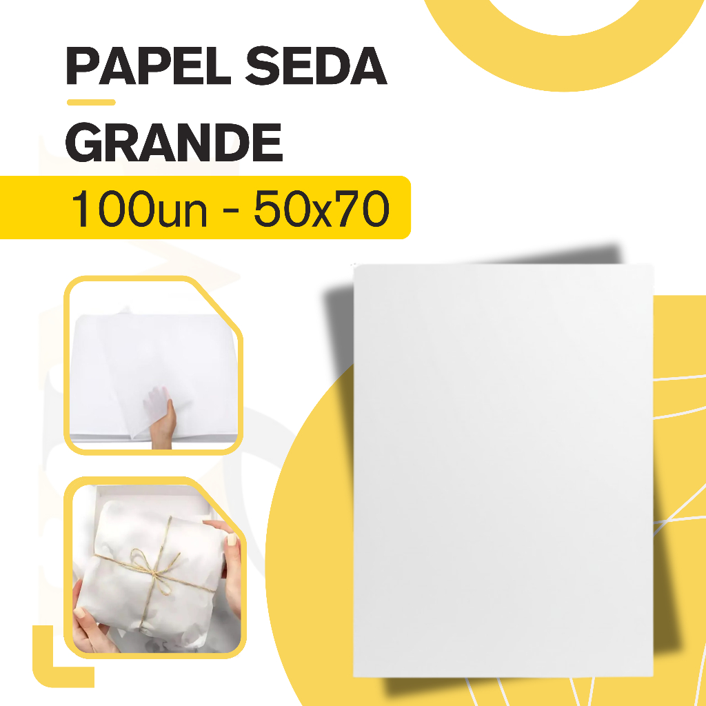 Papel Seda Branco 50x70 - 100 Unidades