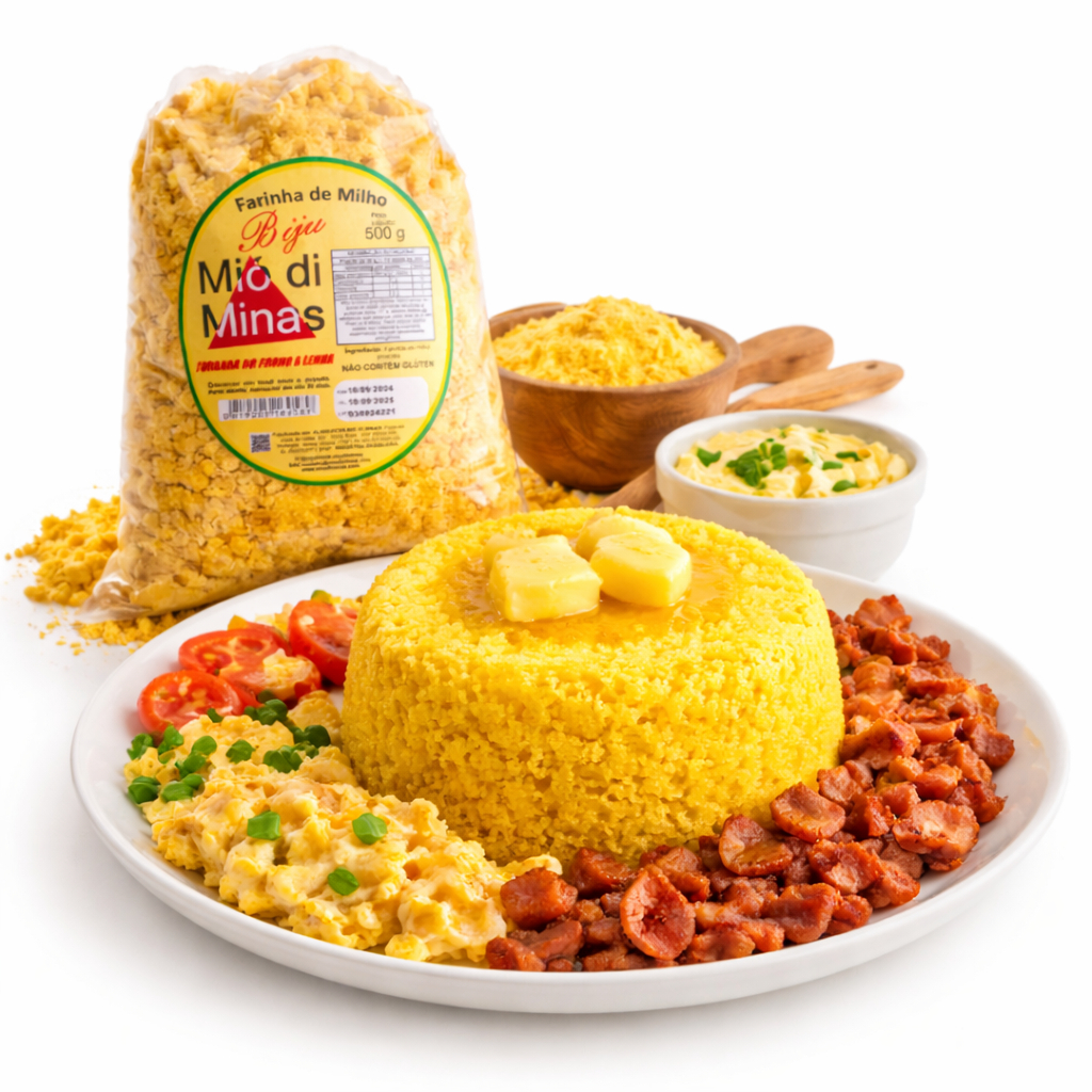 Cuscuz Nordestino Farinha de Milho Biju Torrada no Forno a Lenha 100% Natural ARTESANAL 400gr