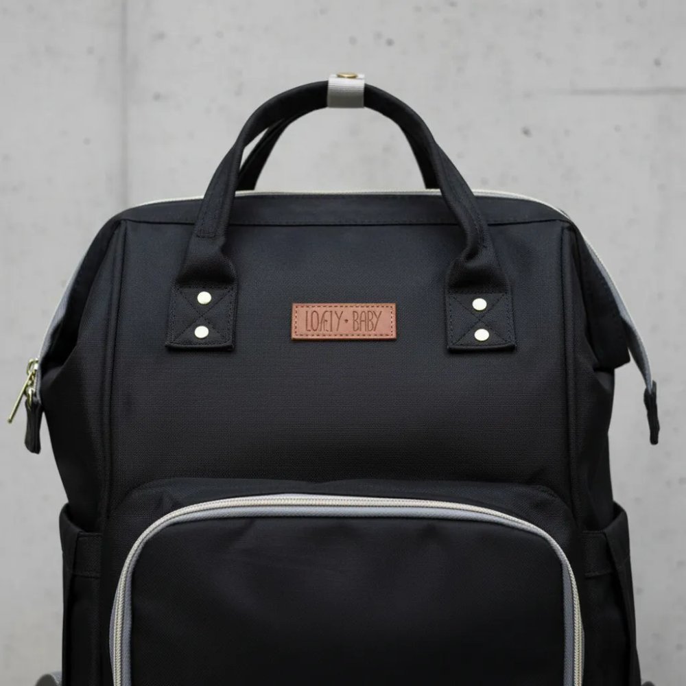 Mochila Maternidade Bebê Mamãe Confortável Moderna, Grande e Elegante, Expansível - Cinza ou Preta