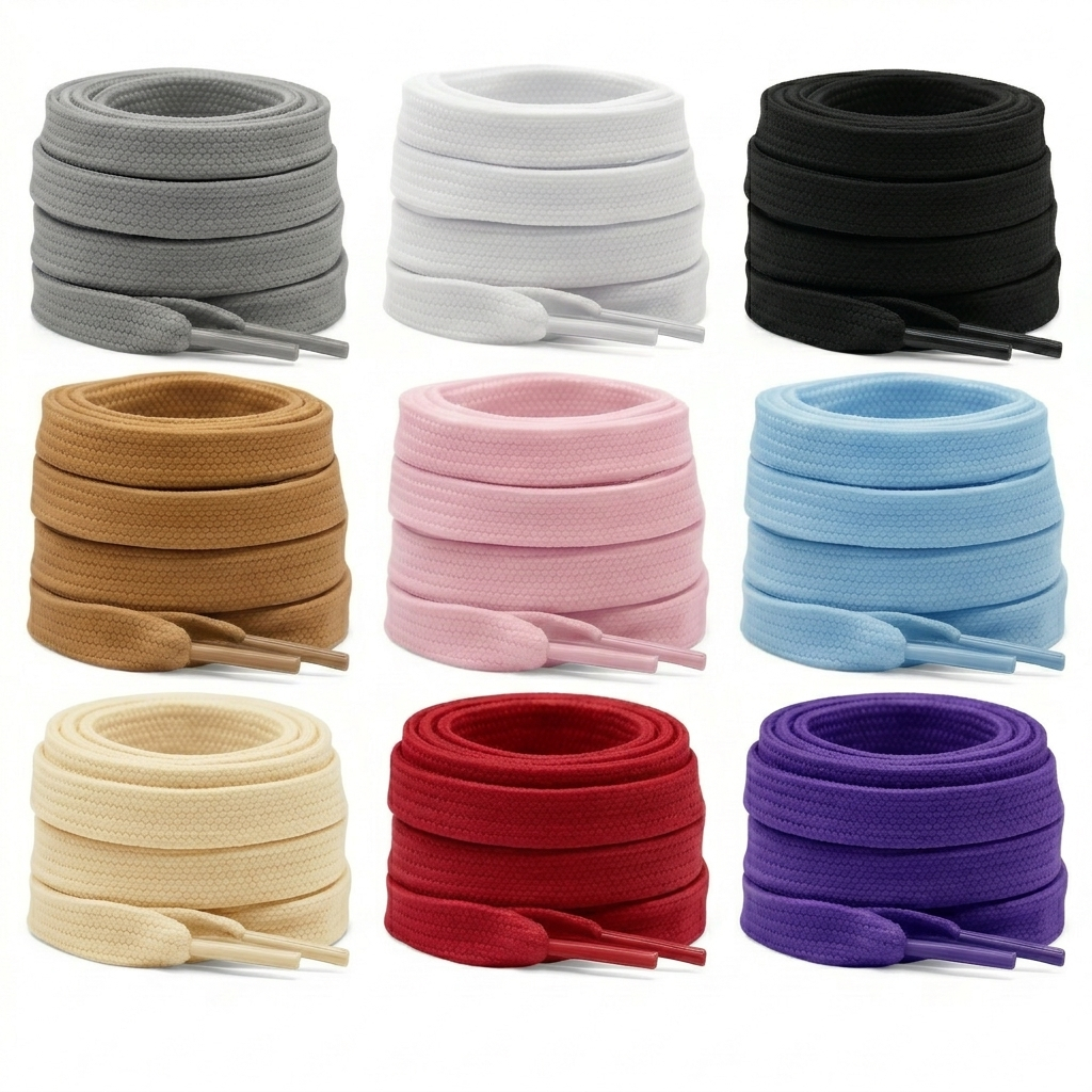 Kit 2 Cadarço 120cm Achatado Preto Branco 8mm – Ideal para Tênis e Sapatênis