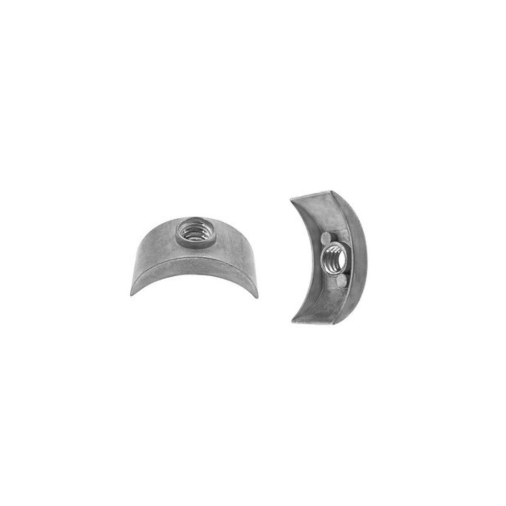 Porca Meia Lua Elíptica 1/4x25mm Para Parafuso De Cama - 10 Unidades