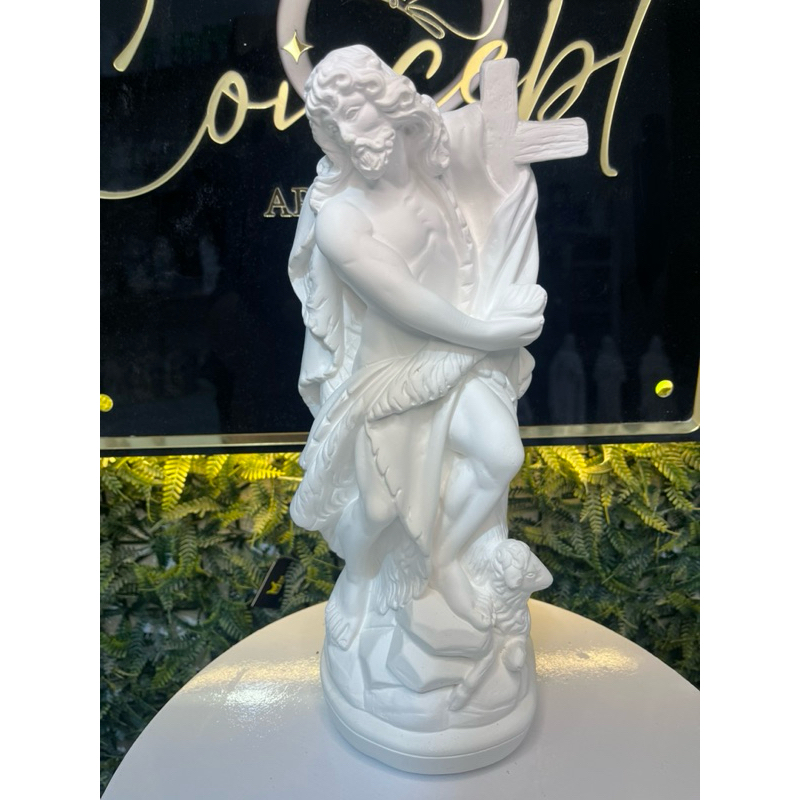 Imagem De São João Batista 30cm - Em Gesso Cru - Acabamento Impecável