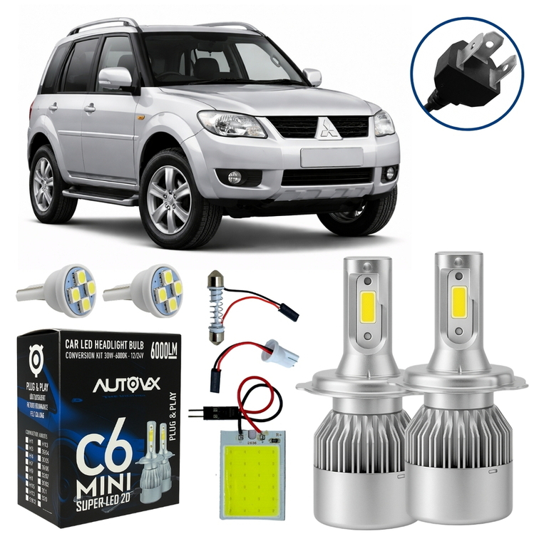 Super Led H4 Pajero TR4 04 a 10 C6 Mini 6000k Pingo Torpedo