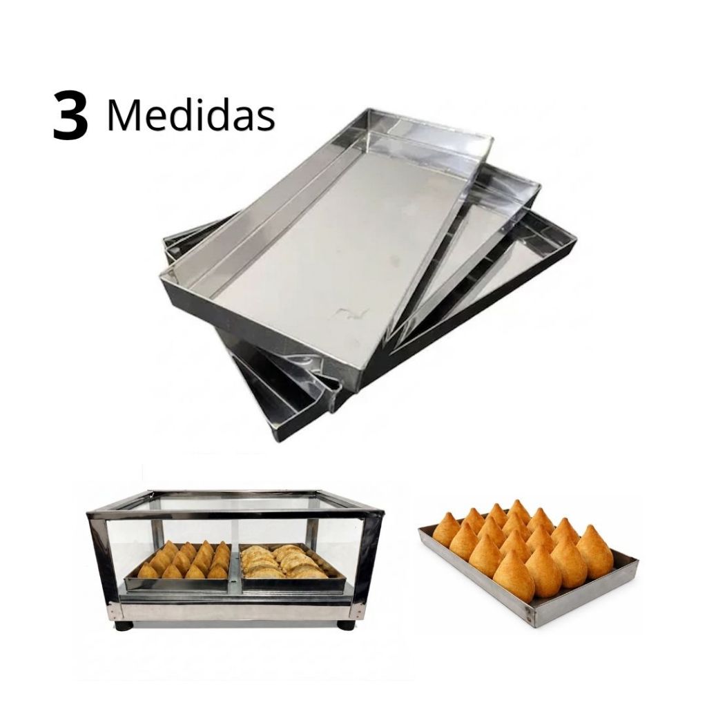 Bandeja Inox para Estufa 3 Medidas - Retangular
