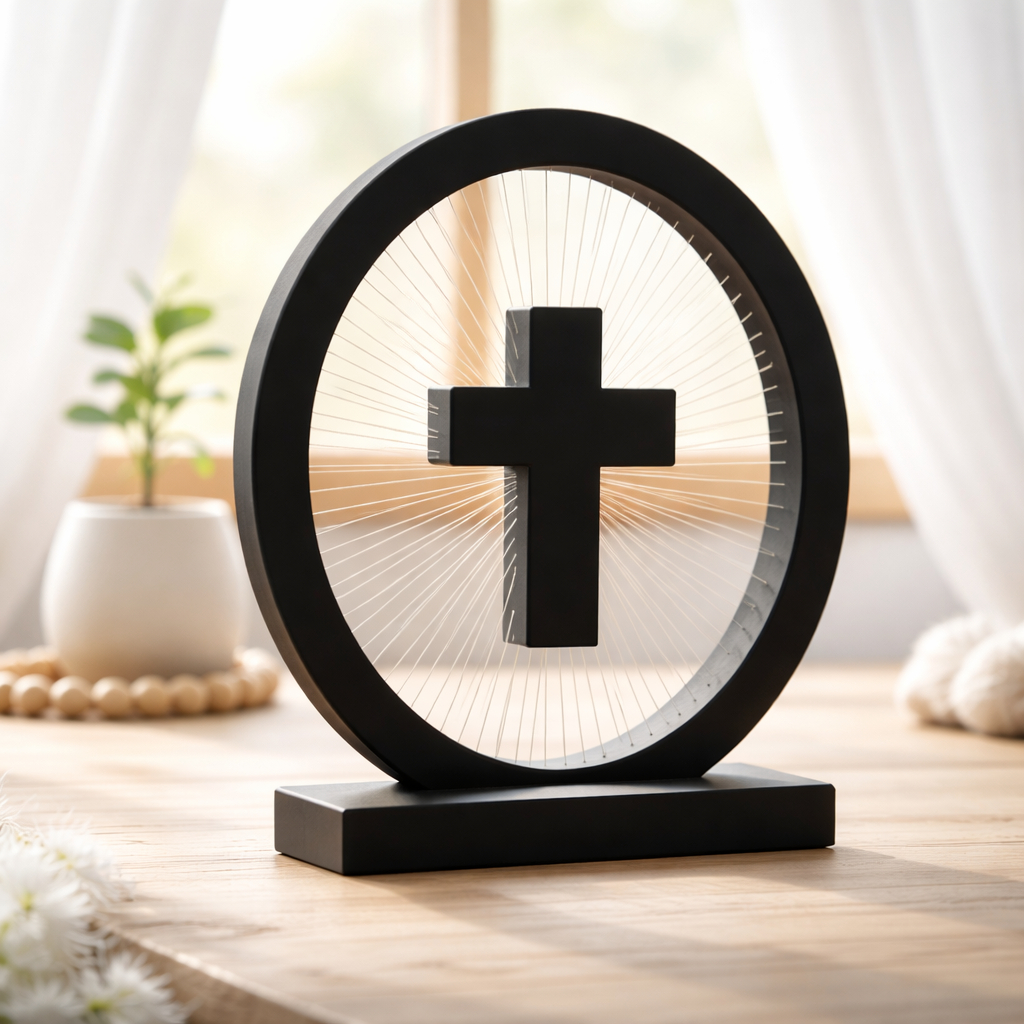 Crucifixo 15cm Mesa Cruz Religiosa Decoração Cristã Premium Fé Proteção Presente Católico