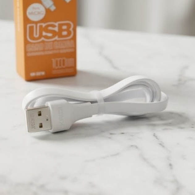 Cabo Micro USB V8 Carga Rápida 3A 1 Metro Flat TPU Android Samsung Motorola Kaidi KD-31M