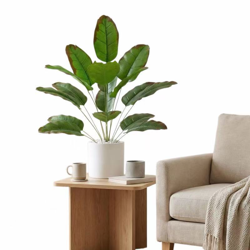 Planta Artificial 70cm 18 Folhas Grande Realista Decoracao Sala Casa Sem Vaso