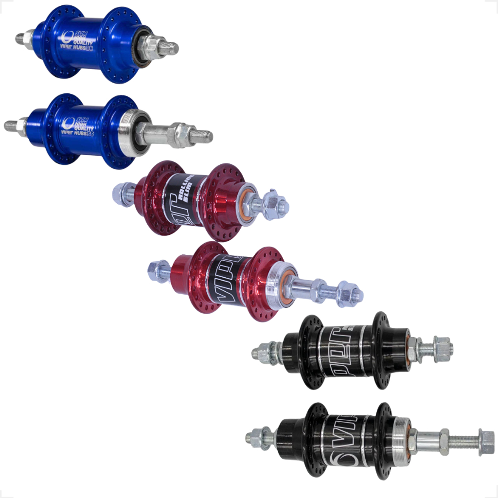 PAR CUBO DIANTEIRO TRASEIRO COM ROLAMENTO VIPER 36 FUROS PARA BIKE VARIAS CORES FREIO V-BRAKE