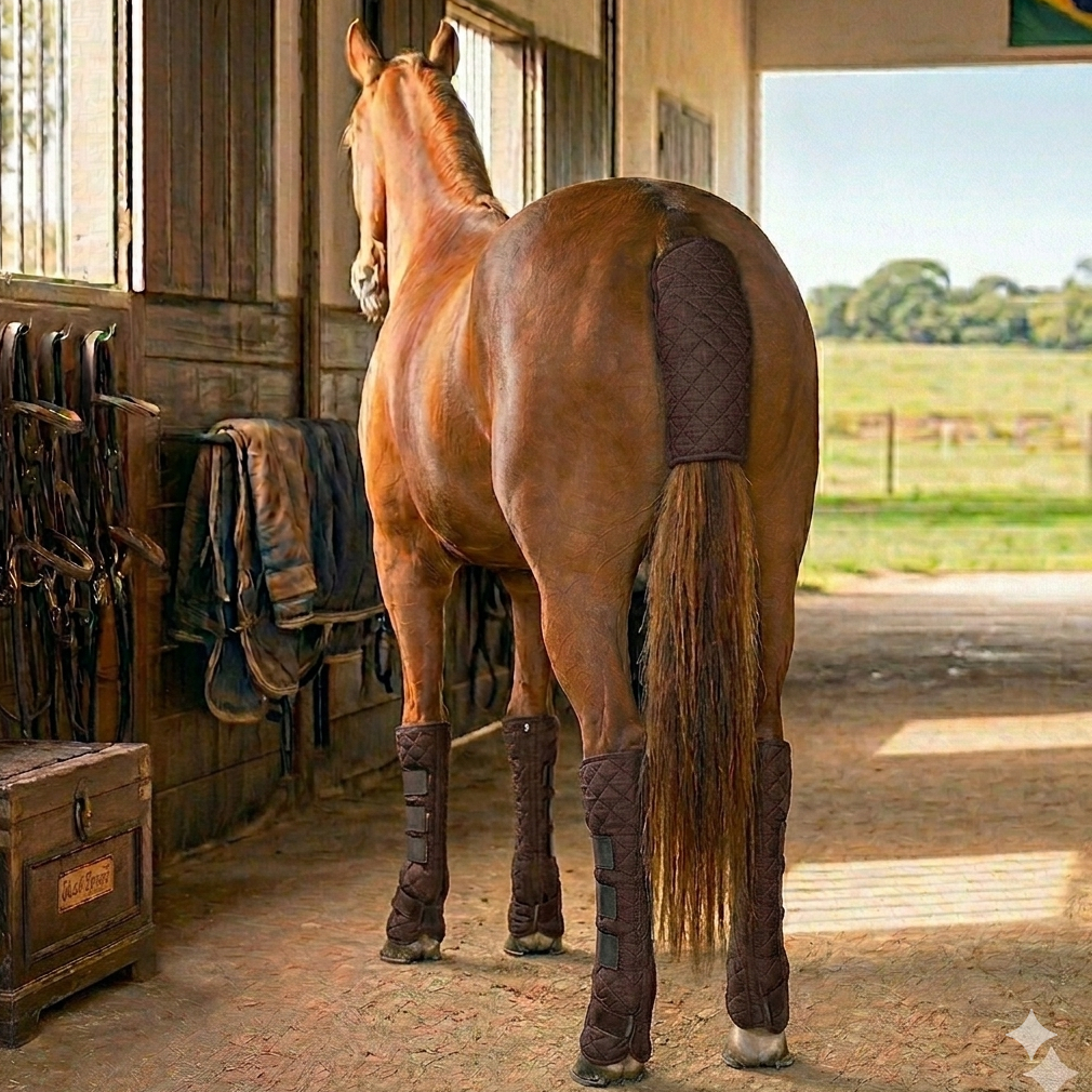 Protetores de Patas e Rabo Kit para Viagem Fechamento de Velcro Ajustável Selaria O Seleiro
