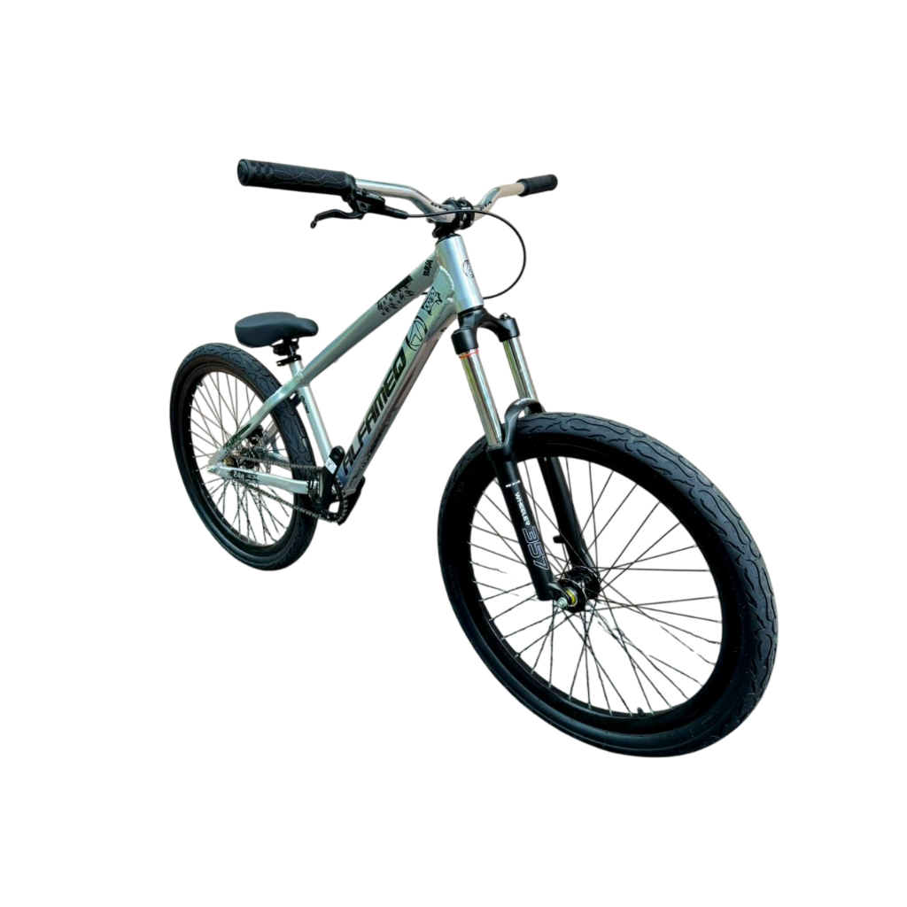 Bicicleta Bike Alfameq Fúria Prateado Para Grau Mt200 Guidão Cromado