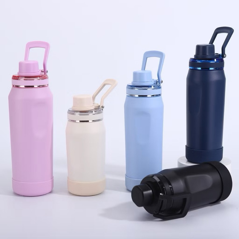 Garrafa Térmica 350ML 500ML 650ML 950ML Inox Tampa Antivazamento Bico Rosqueável Bebida Quente Fria