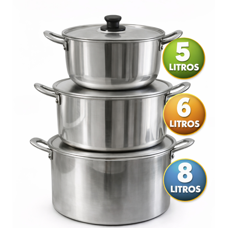 Imagem Jogo de Panela Feijoada Caldo de Alumínio 3  Peças